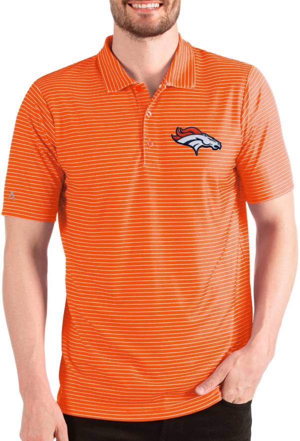Antigua Men's Denver Broncos Esteem Orange/White Polo product image
