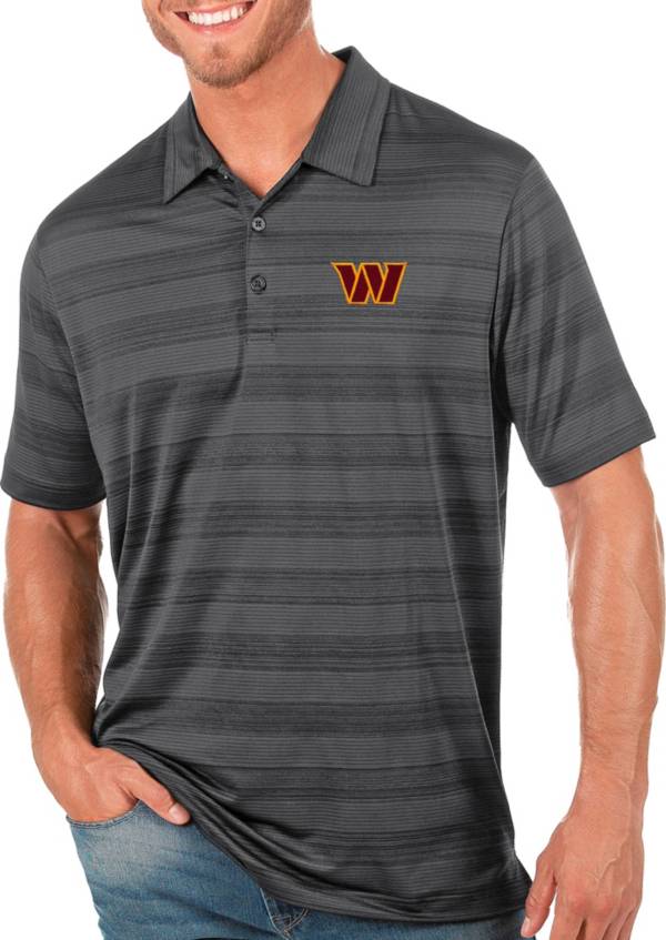 Antigua Men's Washington Commanders Compass Carbon Polo