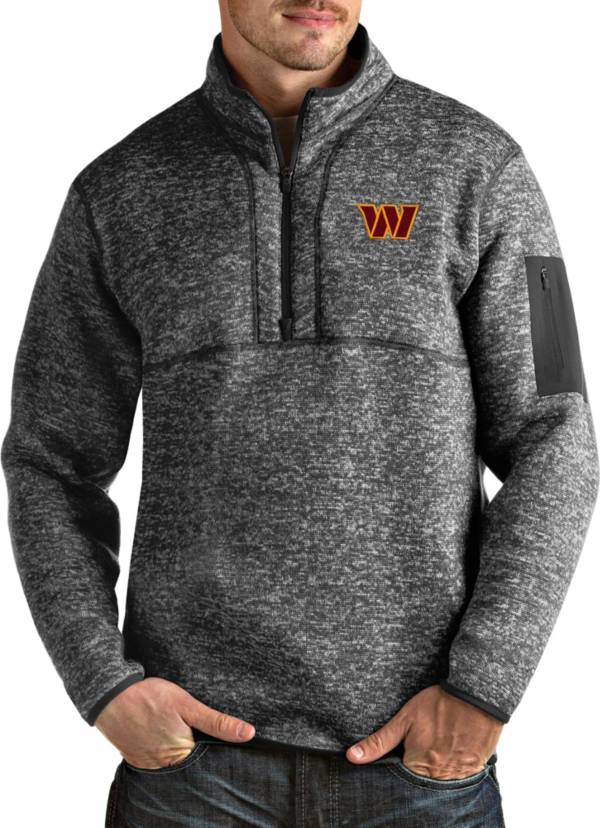 Antigua Men's Washington Commanders Fortune Smoke Quarter-Zip Pullover