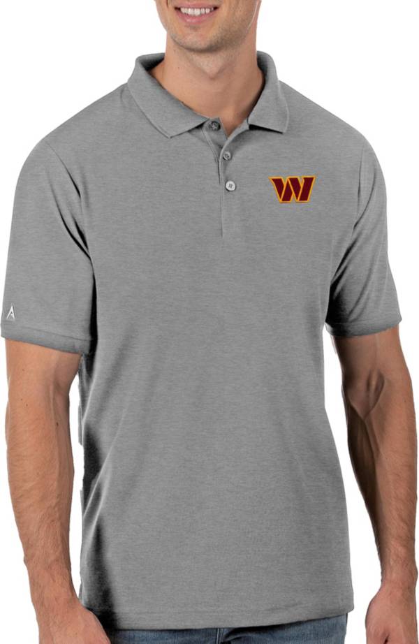 Antigua Men's Washington Commanders Legacy Pique Grey Polo