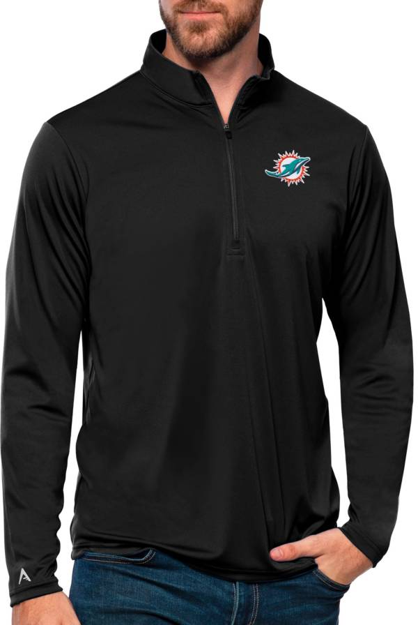 Antigua Men's Miami Dolphins Tribute Quarter-Zip Black Pullover product image