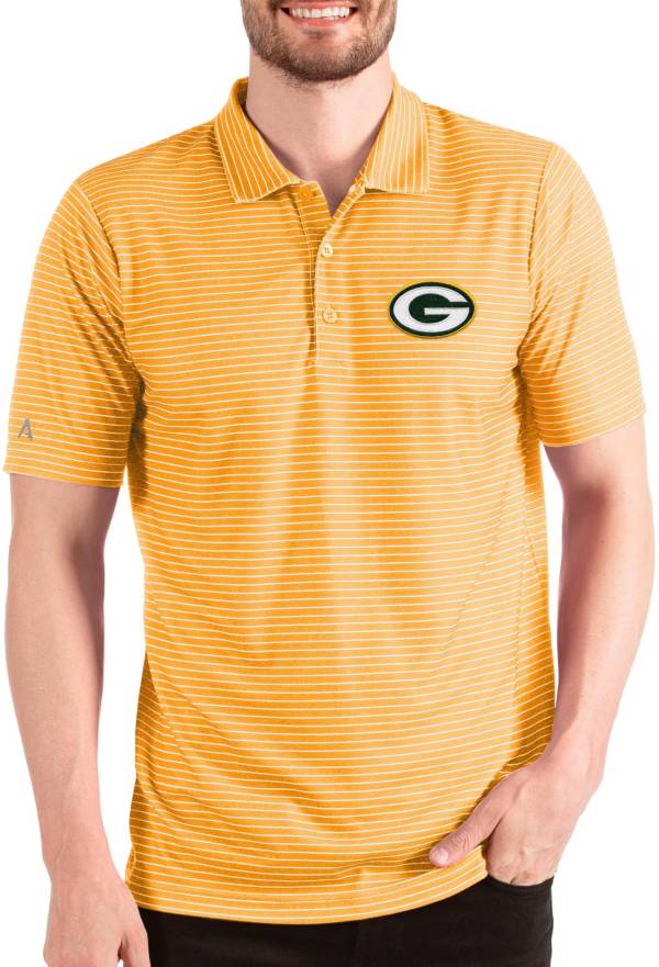 Antigua Men's Green Bay Packers Esteem Gold/White Polo product image