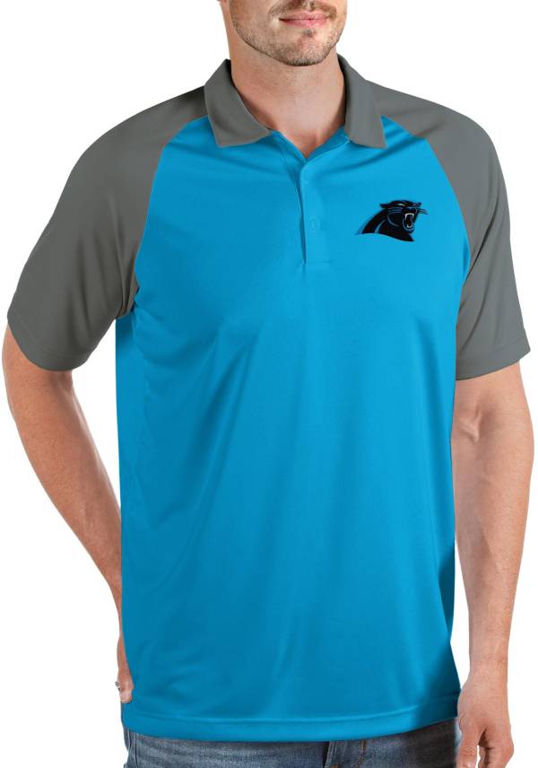 Antigua Men's Carolina Panthers Nova Blue/Grey Polo product image