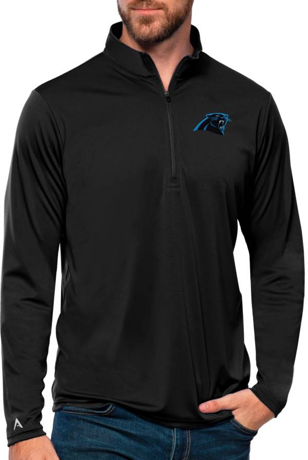 Antigua Men's Carolina Panthers Tribute Quarter-Zip Black Pullover product image