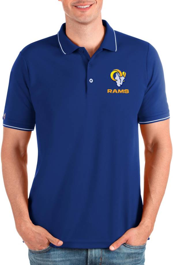 Antigua Men's Los Angeles Rams Logo Affluent Royal Polo