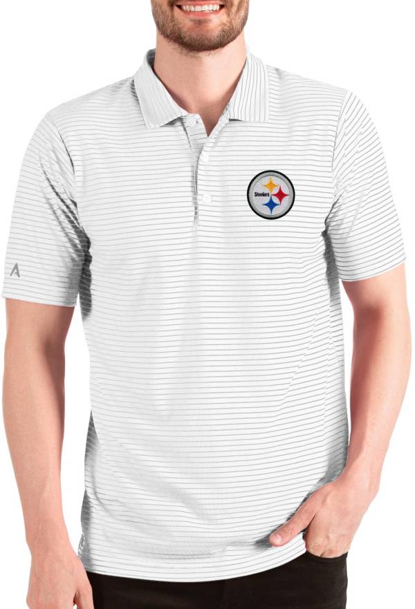 Antigua Men's Pittsburgh Steelers Esteem White/Silver Polo product image