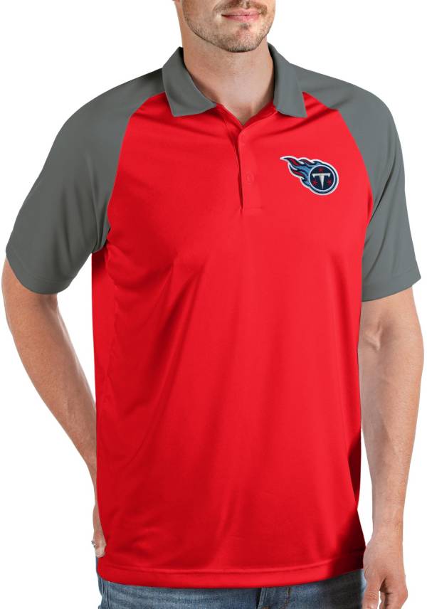 Antigua Men's Tennessee Titans Nova Red/Grey Polo product image
