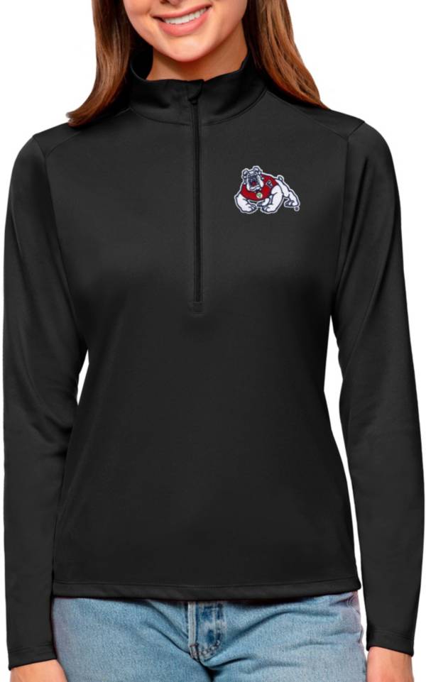 Antigua Women's Fresno State Bulldogs Black Tribute Quarter-Zip Shirt product image