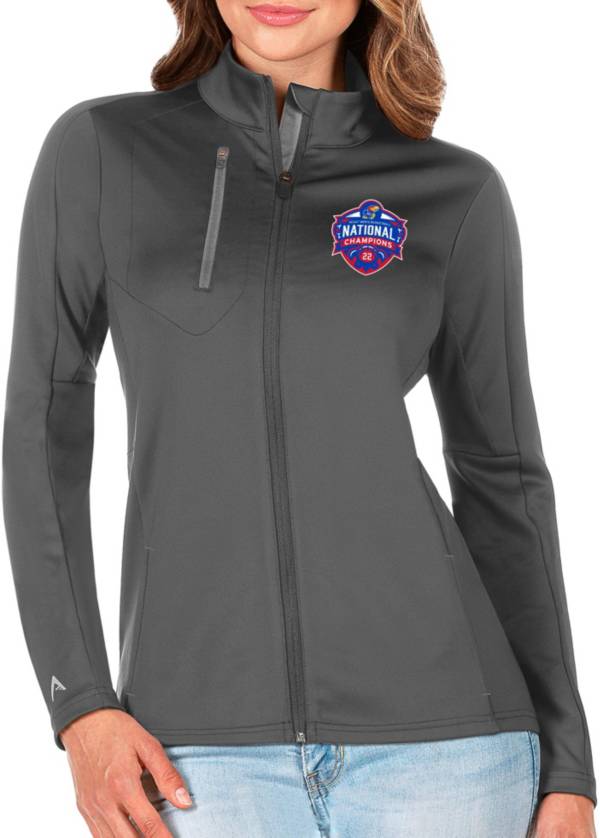 Antigua Women's Kansas Jayhawks 2022 Men's Basketball National Champions Generation Grey Full-Zip Jacket