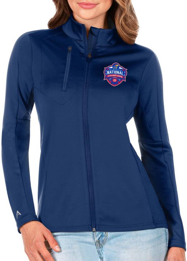 Antigua Women's Kansas Jayhawks 2022 Men's Basketball National Champions Generation Blue Full-Zip Jacket product image