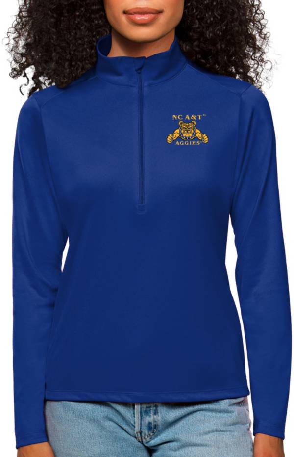 Antigua Women's North Carolina A&T Aggies Dark Royal Tribute 1/4 Zip Jacket product image
