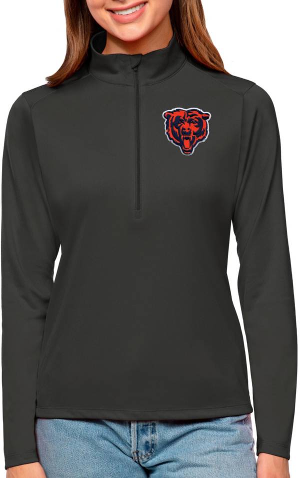 Antigua Women's Chicago Bears Tribute Grey Quarter-Zip Pullover product image