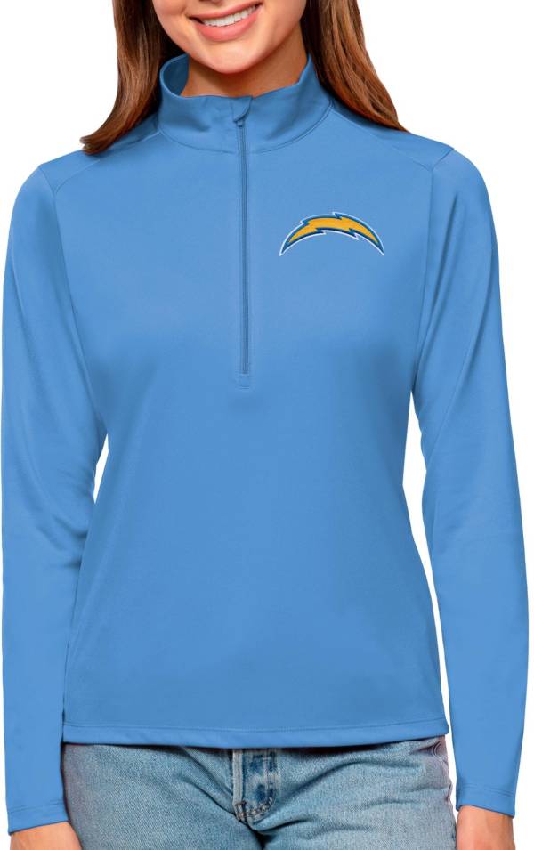 Antigua Women's Los Angeles Chargers Tribute Blue Quarter-Zip Pullover product image