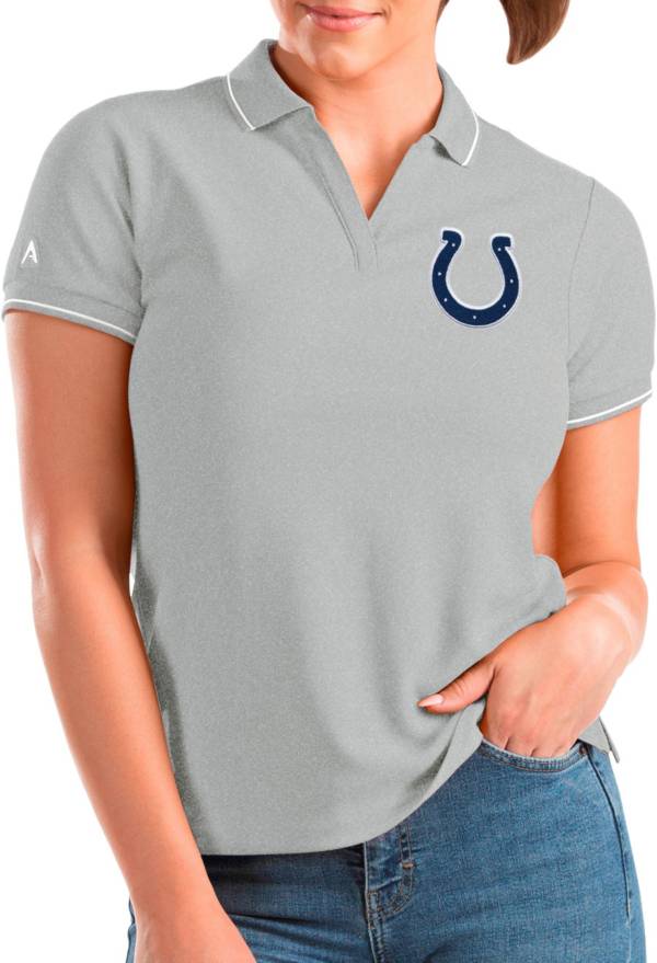 Antigua Women's Indianapolis Colts Affluent Grey Heather/White Polo product image