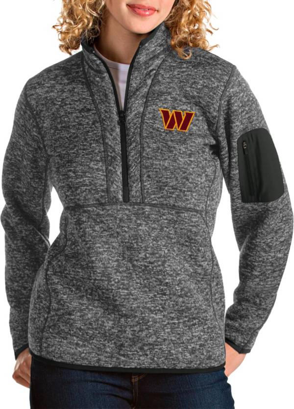 Antigua Women's Washington Commanders Fortune Smoke Quarter-Zip Pullover