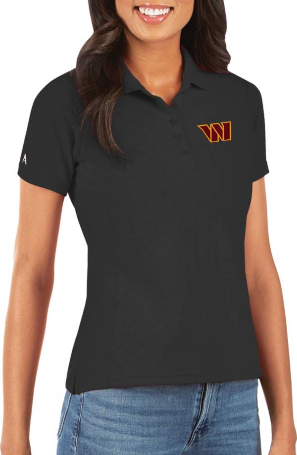 Antigua Women's Washington Commanders Legacy Pique Black Polo