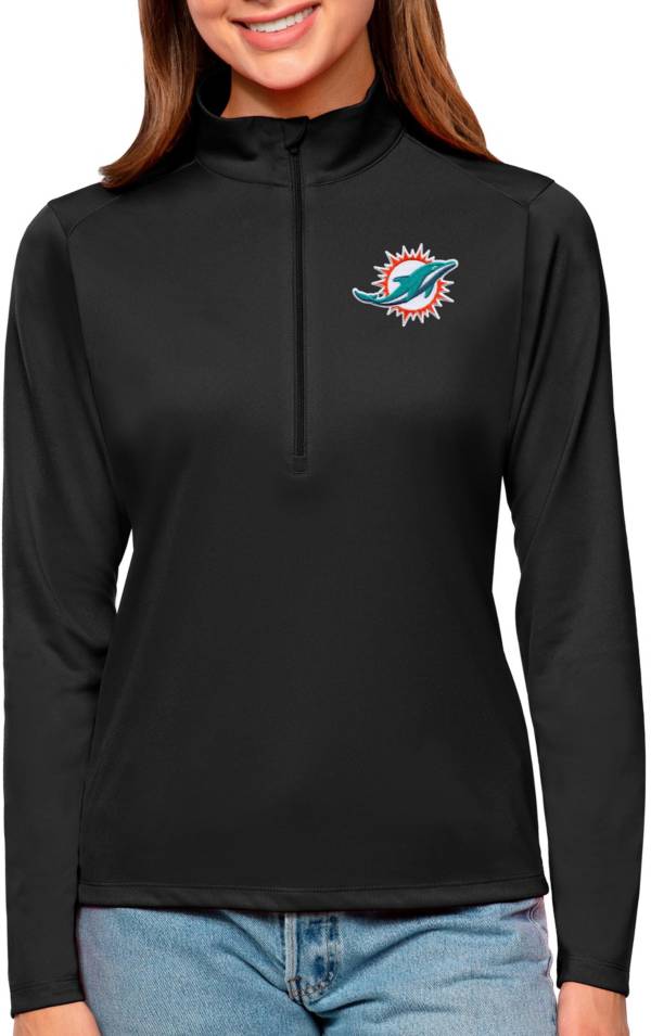 Antigua Women's Miami Dolphins Tribute Black Quarter-Zip Pullover product image