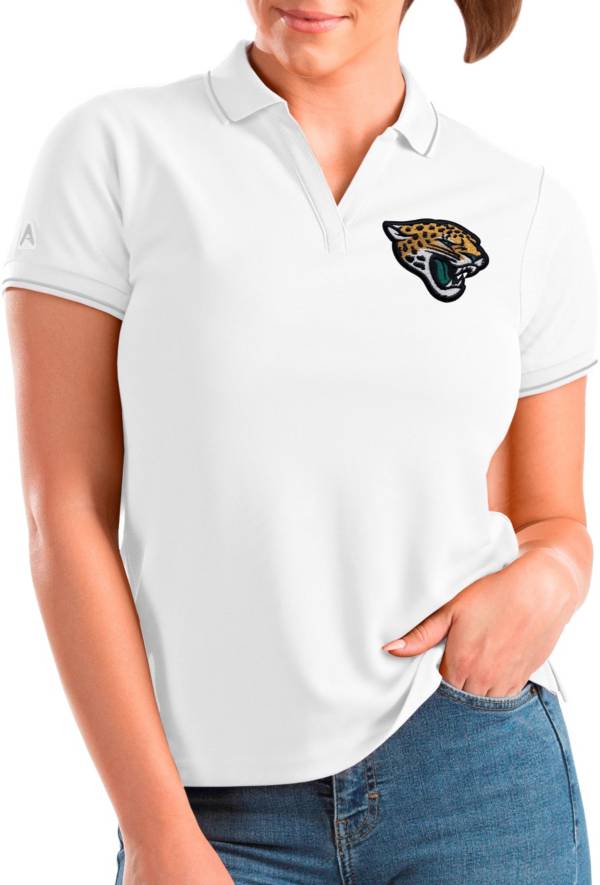 Antigua Women's Jacksonville Jaguars Affluent White/Silver Polo product image