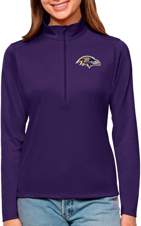 Antigua Women's Baltimore Ravens Tribute Purple Quarter-Zip Pullover product image