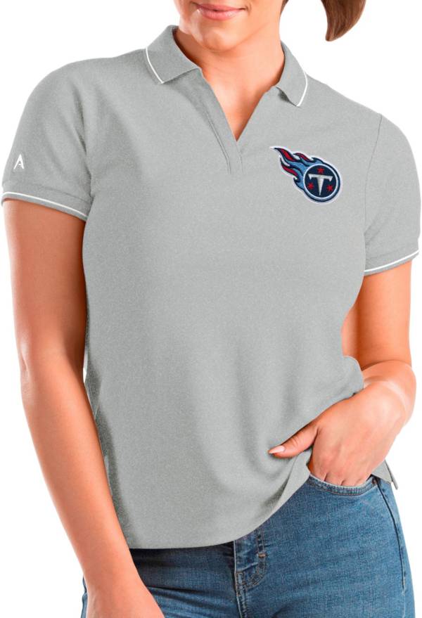 Antigua Women's Tennessee Titans Affluent Grey Heather/White Polo product image