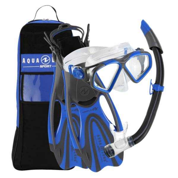 AQUA LUNG SPORT SNORKEL FINS QUICK-RELEASE LEASH SYSTEM TO KEEP FINS ON! 