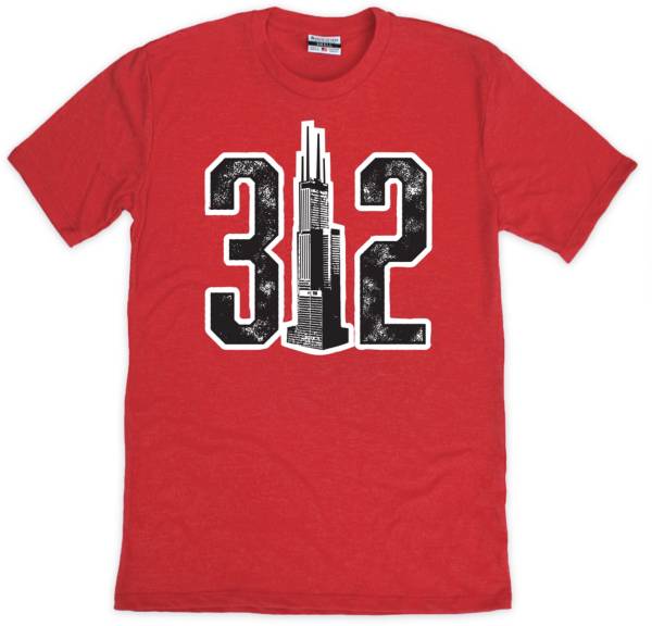 Where I'm From CHI 312 Skyline Red T-Shirt product image