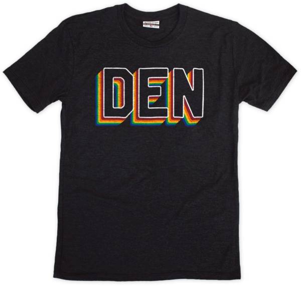 Where I'm From DEN City Code Rainbow The Valley Black T-Shirt