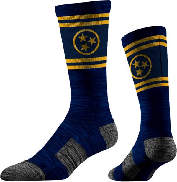 Where I'm From TEN Tri-Star Navy/Yellow Socks