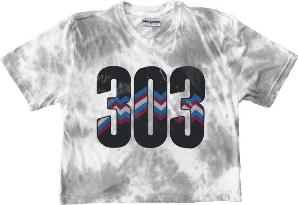 Where I'm From Women's COL 303 Tie-Dye White/Grey Crop Top T-Shirt