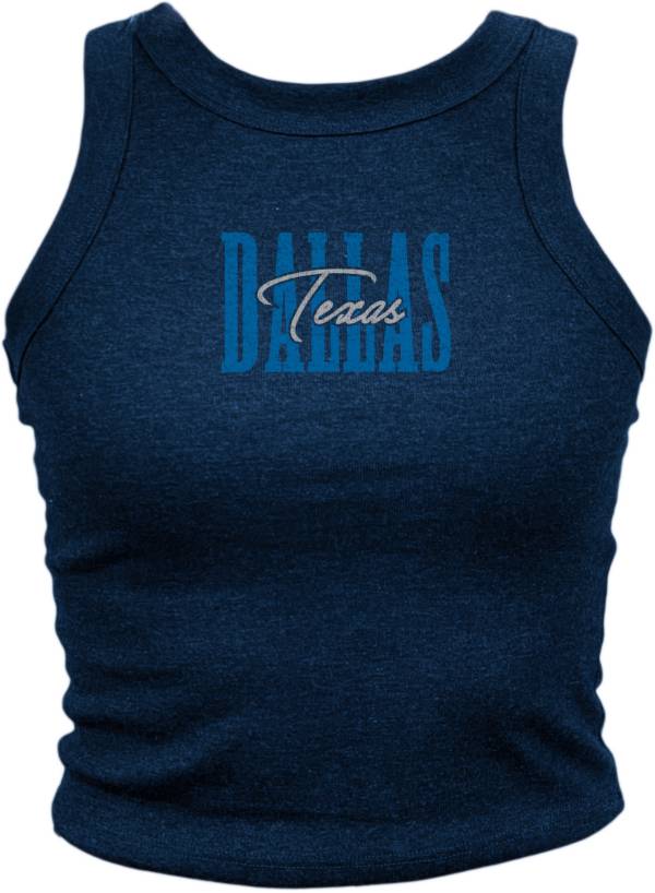 Where I'm From Women's DAL Script City Navy Tank Top