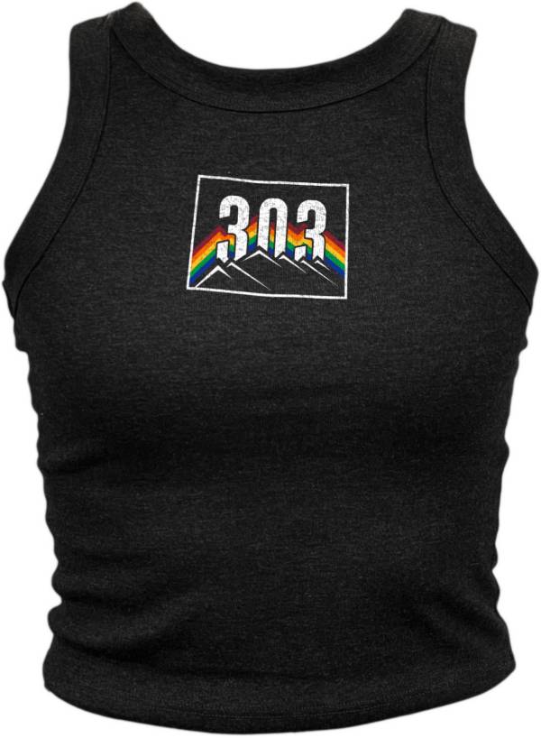 Where I'm From Women's DEN 303 Rainbow Black Tank Top