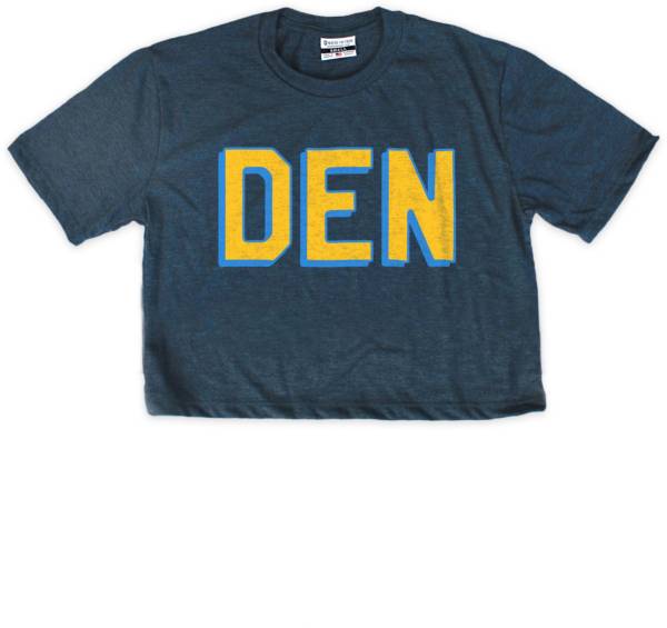 Where I'm From Women's DEN City Code Navy Crop Top T-Shirt product image