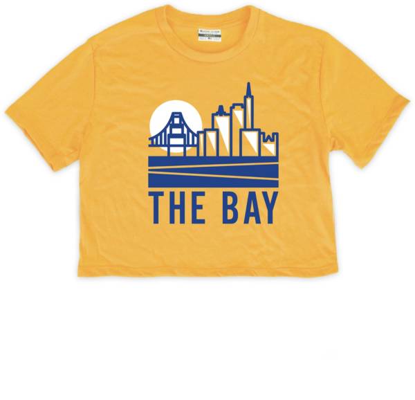 Where I'm From Women's GSW Bay Skyline Yellow/Royal Crop Top T-Shirt