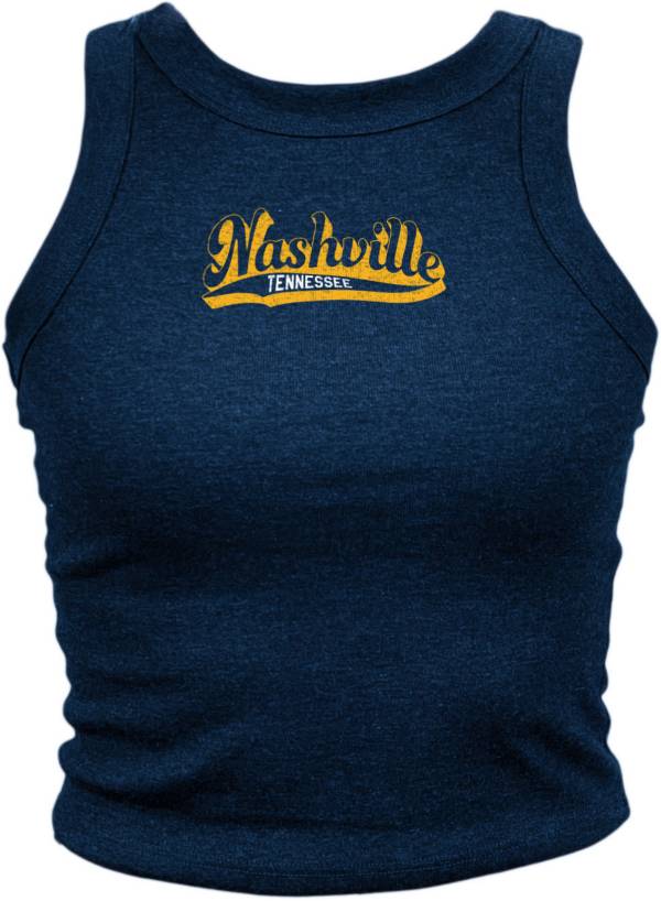 Where I'm From Women's NSH Script Navy Tank Top