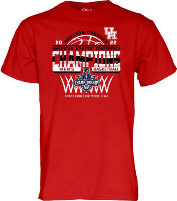 Blue 84 Houston Cougars 2022 Men's Basketball AAC Conference Champions Locker Room T-Shirt