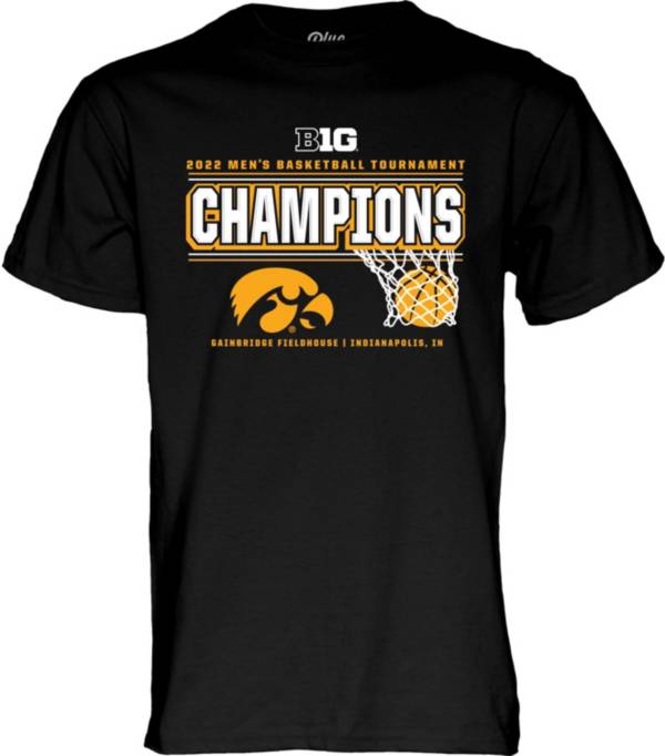 Blue 84 Iowa Hawkeyes 2022 Men's Basketball Big Ten Conference Champions Locker Room T-Shirt