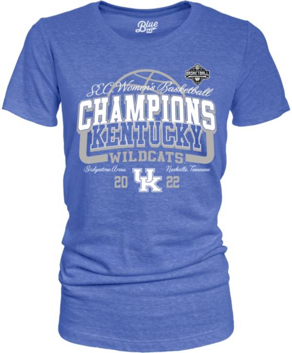 Blue 84 Women's Kentucky Wildcats 2022 Women's Basketball SEC Conference Champions Locker Room T-Shirt