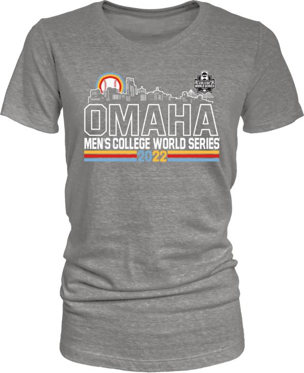 Blue 84 Women's 2022 NCAA Baseball Men's College World Series Omaha Grey T-Shirt