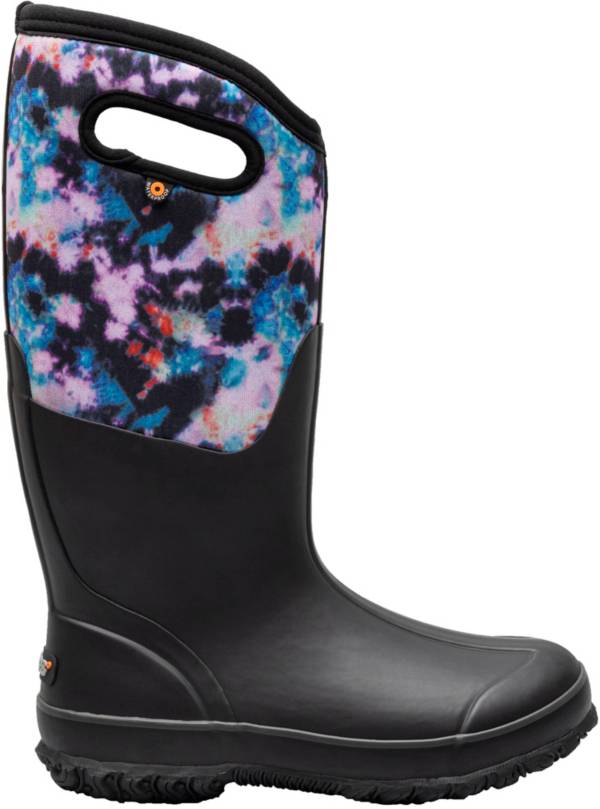 BOGS Womens Classic Tall Freckle Flower Waterproof Rain Boot 