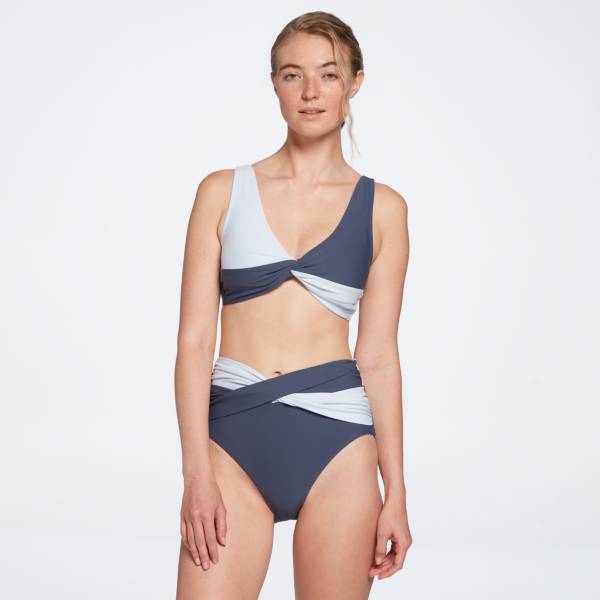 CALIA Women's Colorblock Twist Front Swim Top