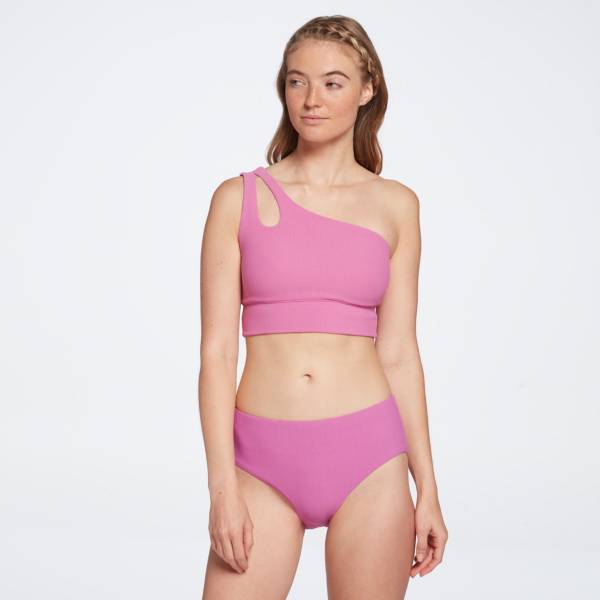 CALIA Women's One Shoulder Long Line Swim Top