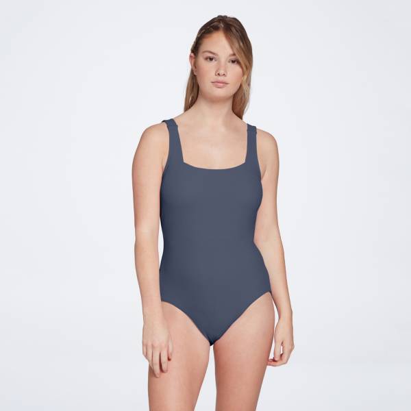 CALIA Women's Square Neck One Piece Swimsuit