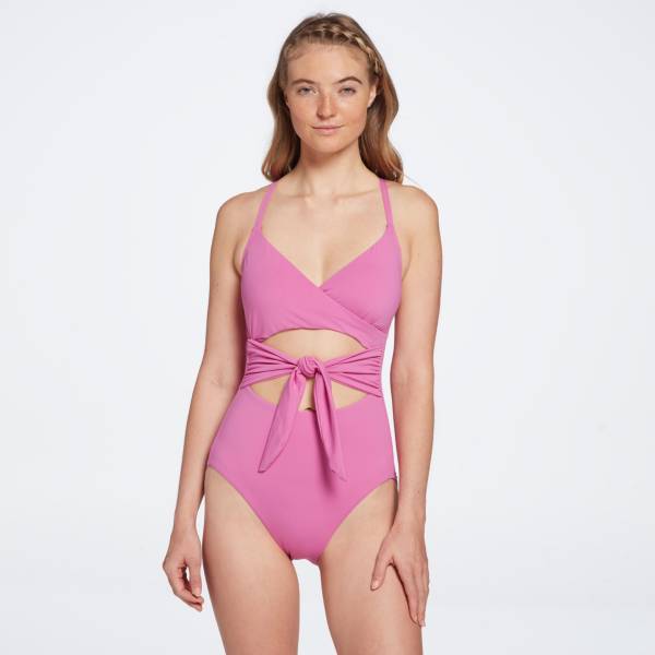 CALIA Women's Tie Front One Piece Swimsuit