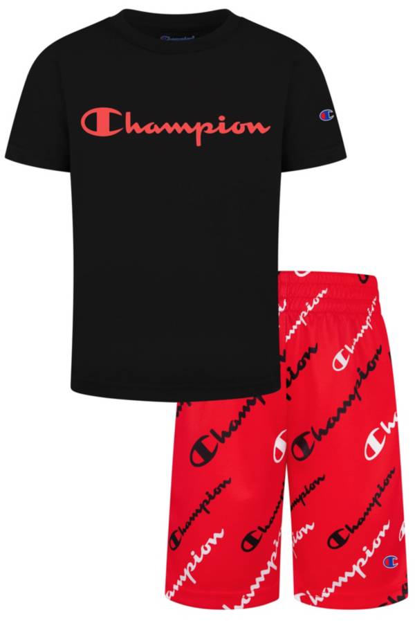 Champion Boys' Classic Script Short Sleeve Set