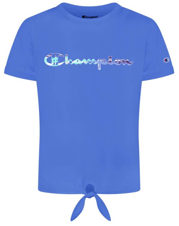 Champion Girls' Brush Stroke Tie Front T-Shirt