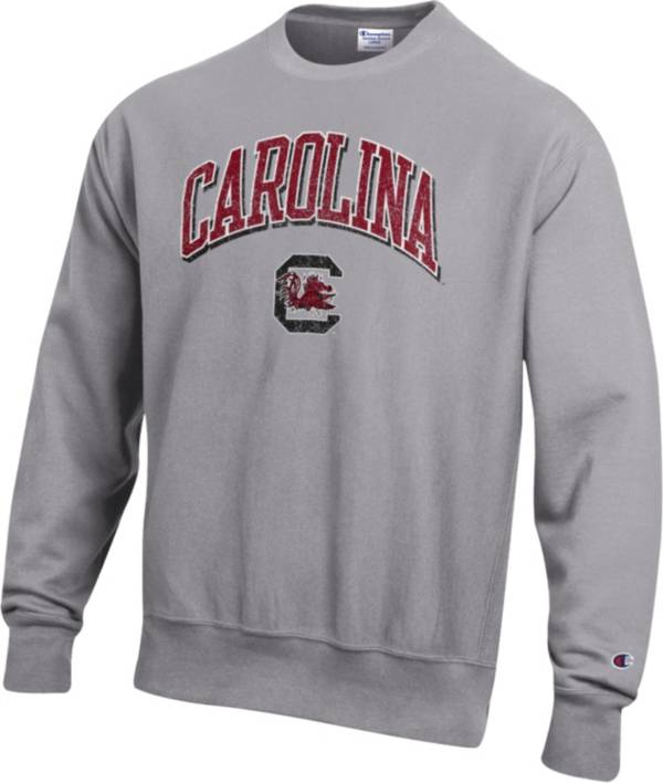 Champion Men's South Carolina Gamecocks Grey Pullover Crew Sweatshirt