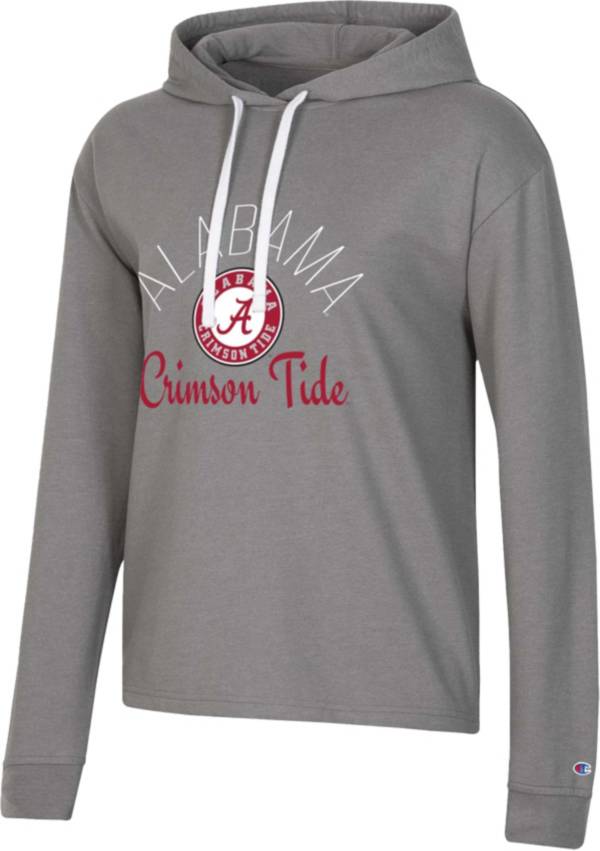 Champion Women's Alabama Crimson Tide Gray French Terry Cropped Pullover Hoodie