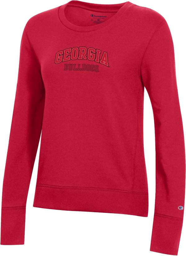 Champion Women's Georgia Bulldogs Red Pullover Crew Sweatshirt