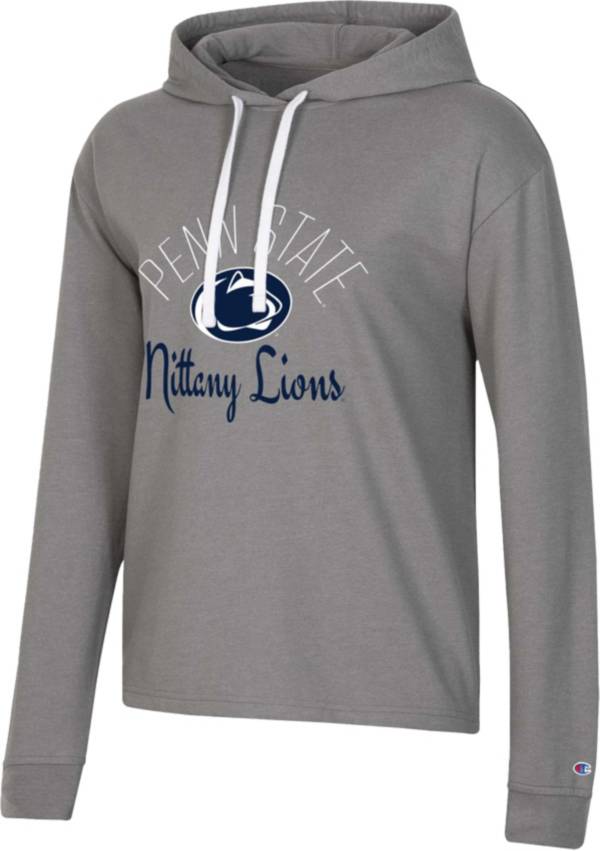 Champion Women's Penn State Nittany Lions Gray French Terry Cropped Pullover Hoodie