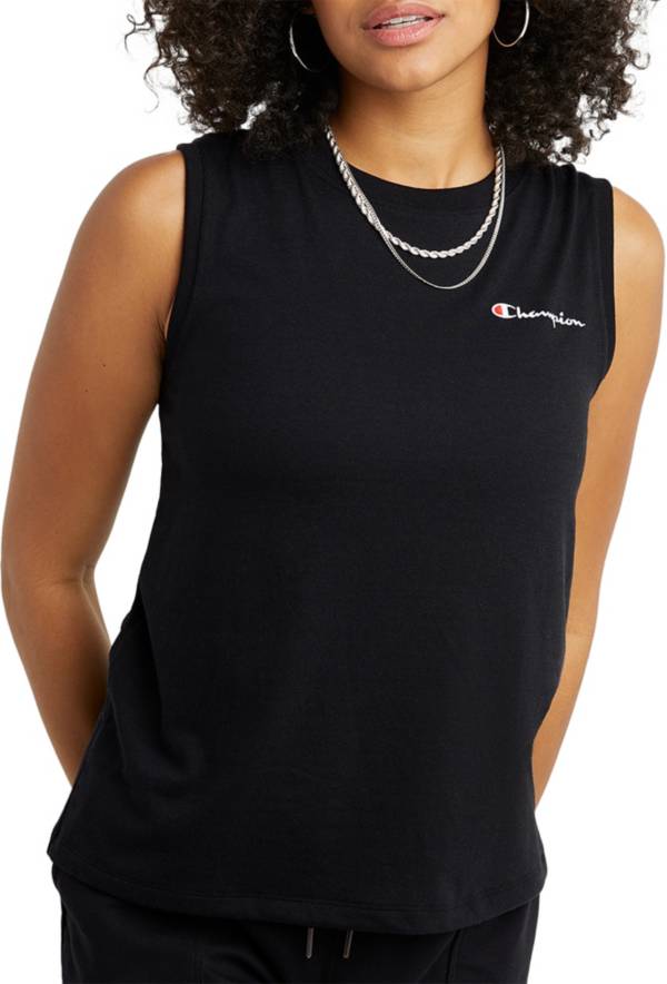 Champion Women's Tri-Blend Embroidered Script Logo Muscle Tank Top